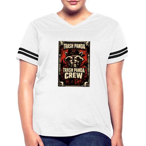 Midnight Forager Raccoon Mushroom Hunter - Women's V-Neck Football Tee