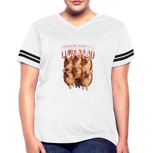 Corgi Squad Funny Dog Lover Vintage Shirt - Women's V-Neck Football Tee