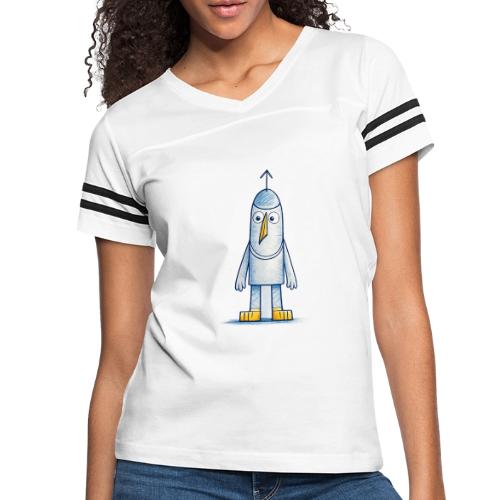 Funny Doodle Bird Character - Women's V-Neck Football Tee