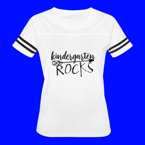 Kindergarten Rocks Teacher T-Shirts - Women's V-Neck Football Tee