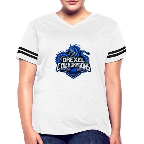 Blue Team - Women's V-Neck Football Tee