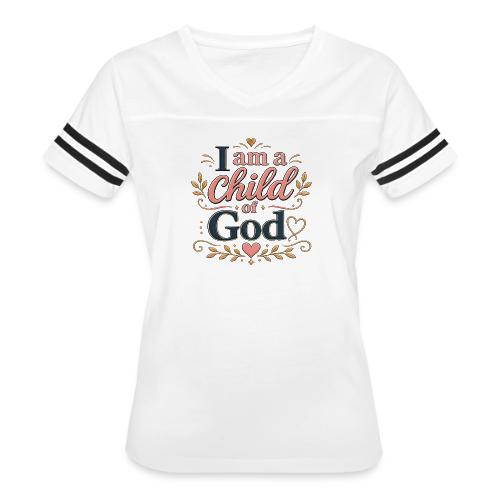 I Am a Child of God - Women's V-Neck Football Tee