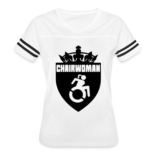 A woman in a wheelchair is Chairwoman - Women's V-Neck Football Tee