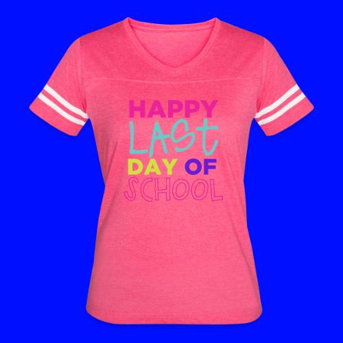 Happy Last Day of School Fun Teacher T-Shirts - Women's V-Neck Football Tee