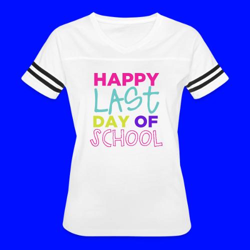 Happy Last Day of School Fun Teacher T-Shirts - Women's V-Neck Football Tee