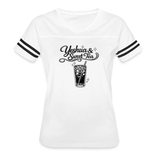 Yeshua and Sweet Tea - Women's V-Neck Football Tee