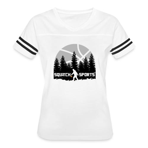 Squatch Basketball Moon - Women's V-Neck Football Tee