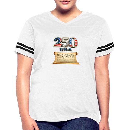 250th anniversary celebration of America - Women's V-Neck Football Tee