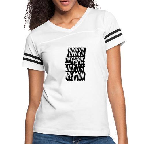 Power To The People Stick It To The Man - Women's V-Neck Football Tee