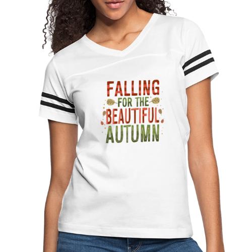 Falling for the beautiful autumn. - Women's V-Neck Football Tee