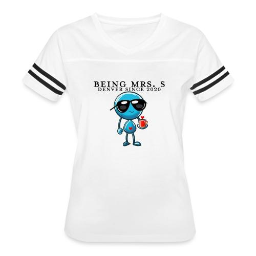 Being Mrs. S_Middle_Denver Since 2020 - Women's V-Neck Football Tee