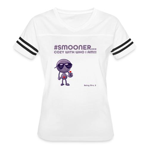 Smoon City_Cozy with who I am - Women's V-Neck Football Tee