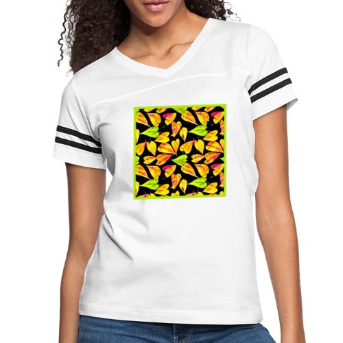 Neon Leaf Art Elegance - Women's V-Neck Football Tee