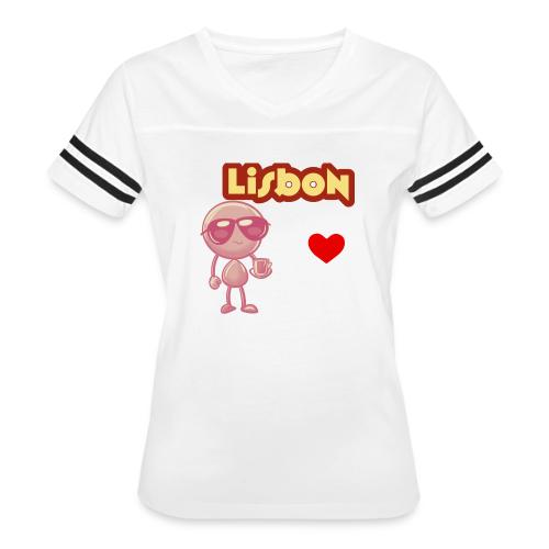 Smoon City_Lisbon - Women's V-Neck Football Tee