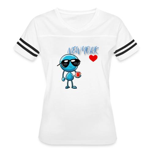 Smoon City_New York - Women's V-Neck Football Tee