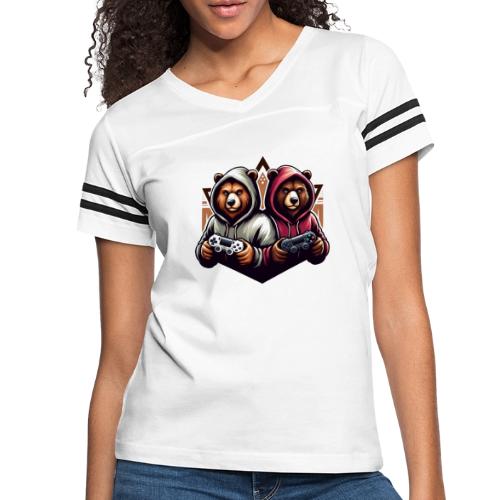 2 grizzlies gamer bears - Women's V-Neck Football Tee