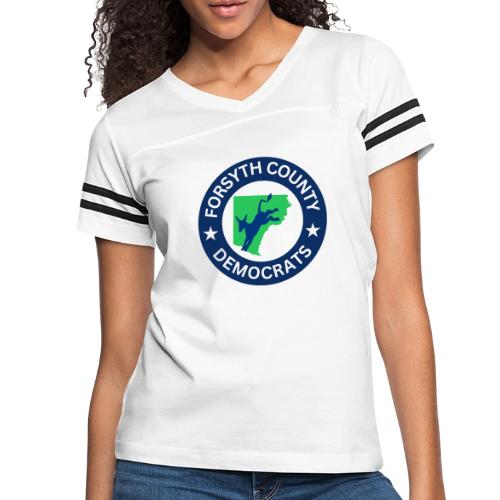 FoCoDems Logo - Women's V-Neck Football Tee