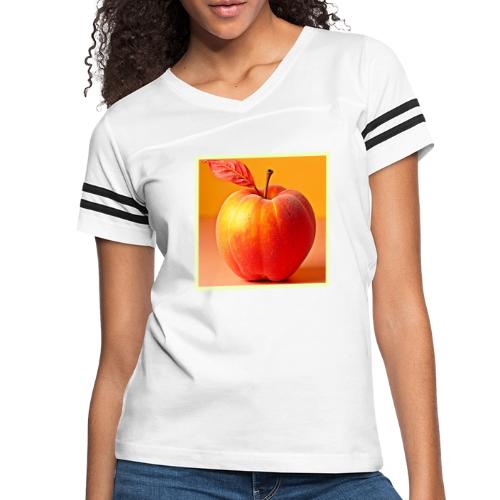 Golden Peach Perfection Design - Women's V-Neck Football Tee