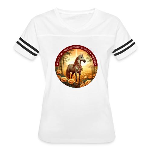 Year of the Horse Guardian T Shirt, Lunar New Year - Women's V-Neck Football Tee