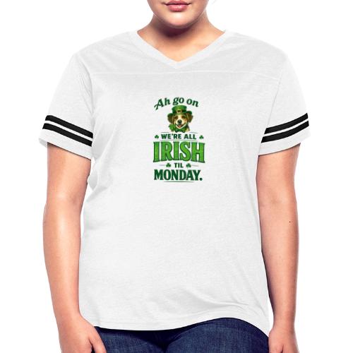 St. Patrick’s Day Dog T-Shirt – We’re All Irish - Women's V-Neck Football Tee