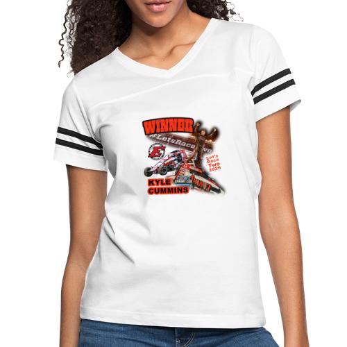 Kyle Cummins #LetsRaceTwo Winner - Women's V-Neck Football Tee