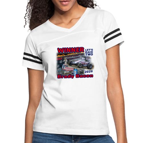 Brady Bacon #LetsRaceTwo Winner - Women's V-Neck Football Tee