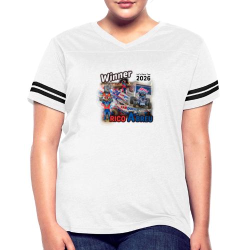 Rico Abreu #LetsRaceTwo Winner - Women's V-Neck Football Tee