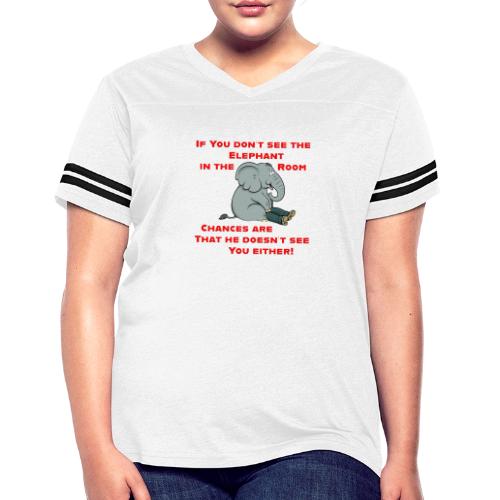 Elephant in the Room Meme - Women's V-Neck Football Tee