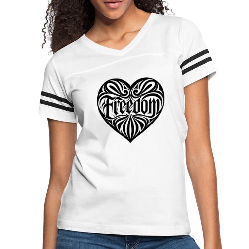 FREEDOM in Heart - Women's V-Neck Football Tee