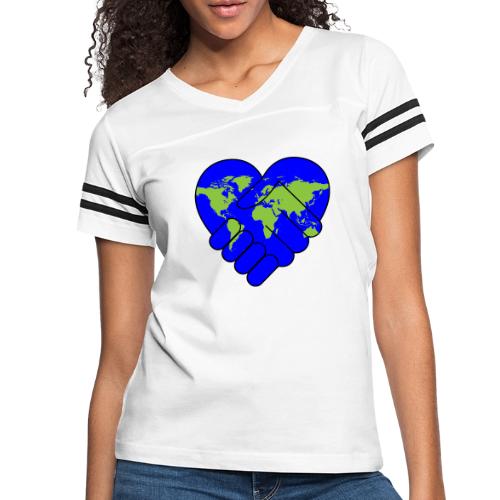 World United in Love - Women's V-Neck Football Tee