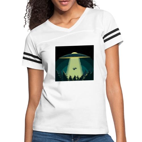 alien abduction 2 - Women's V-Neck Football Tee