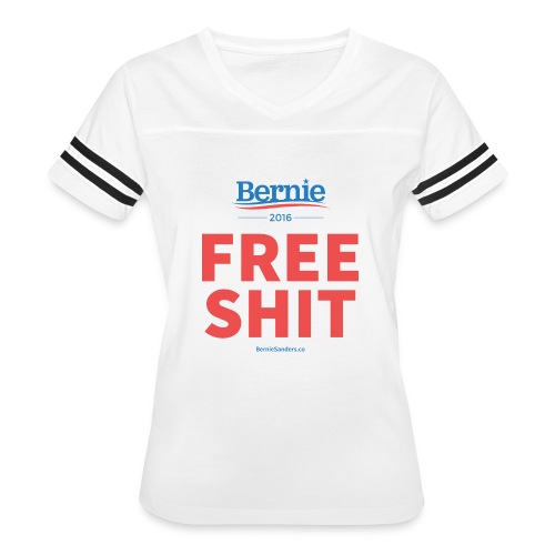 Bernie Sanders: FREE SHIT - Women's V-Neck Football Tee