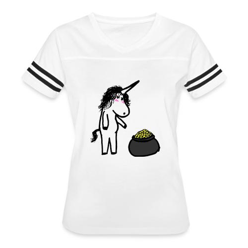 Unicorn receive gold - Women's V-Neck Football Tee