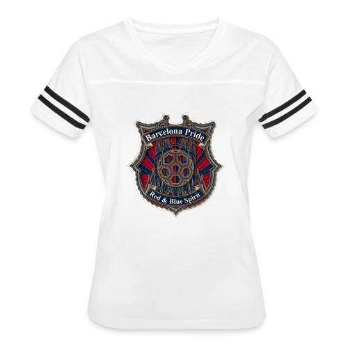 Barcelona Scarlet Pride T Shirt, Soccer City Gift - Women's V-Neck Football Tee