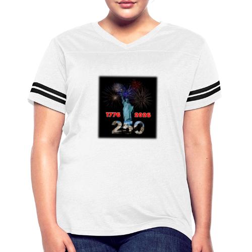 1776 - 2026 - 250 Years USA | Fireworks - Women's V-Neck Football Tee