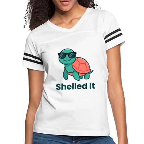 Funny Turtle Sunglasses Shelled It Cute Gift - Women's V-Neck Football Tee