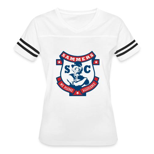 sammers on white png - Women's V-Neck Football Tee