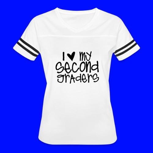 I Love My Second Graders Teacher T-Shirts - Women's V-Neck Football Tee