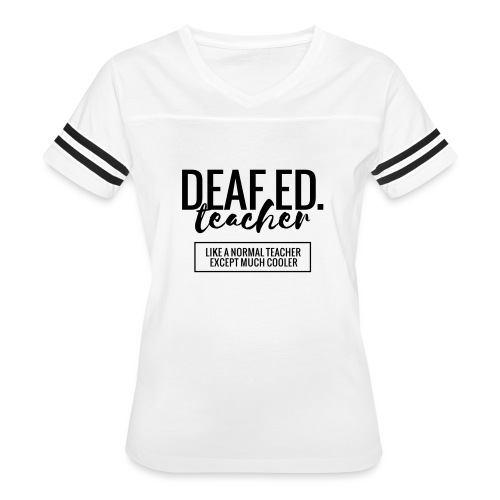 Cool Deaf Ed. Teacher Funny Teacher T-Shirt - Women's V-Neck Football Tee
