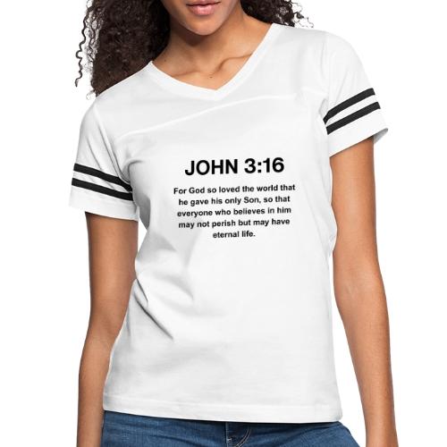 John 3:16 Christian Apparel – Bible Verse Clothing - Women's V-Neck Football Tee