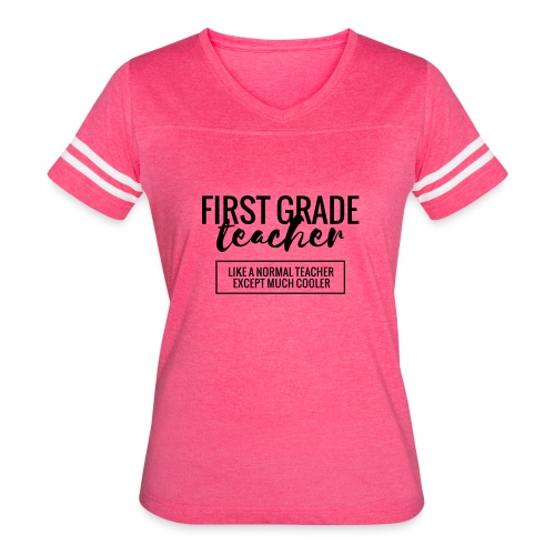 Cool 1st Grade Teacher Funny Teacher T-Shirt - Women's V-Neck Football Tee