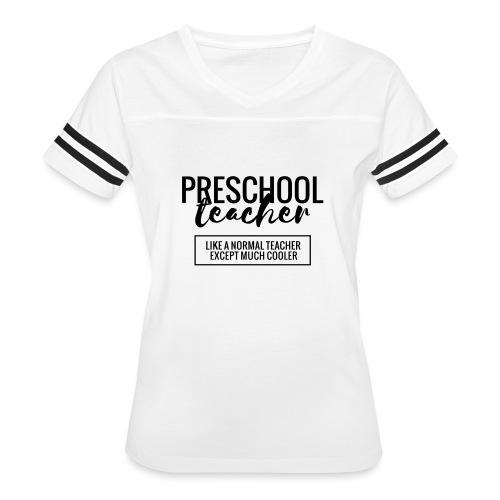 Cool Preschool Teacher Funny Teacher T-Shirt - Women's V-Neck Football Tee