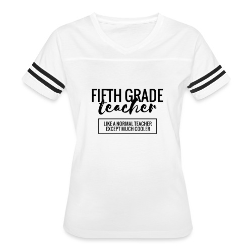 Cool 5th Grade Teacher Funny Teacher T-Shirt - Women's V-Neck Football Tee