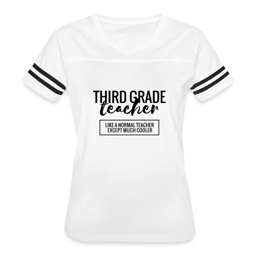 Cool 3rd Grade Teacher Funny Teacher T-shirt - Women's V-Neck Football Tee