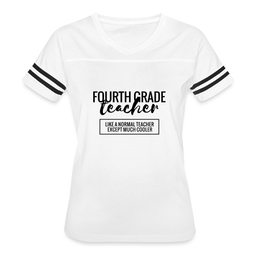 Cool 4th Grade Teacher Funny Teacher T-Shirt - Women's V-Neck Football Tee