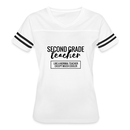 Cool 2nd Grade Teacher Funny Teacher T-shirt - Women's V-Neck Football Tee