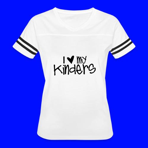 I Love My Kinders Teacher T-Shirts - Women's V-Neck Football Tee