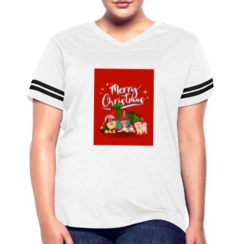 Merry Christmas - Women's V-Neck Football Tee