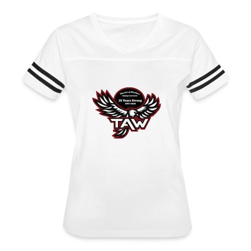 25yearlogo - Women's V-Neck Football Tee