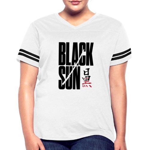 Black Sun Logo - Women's V-Neck Football Tee